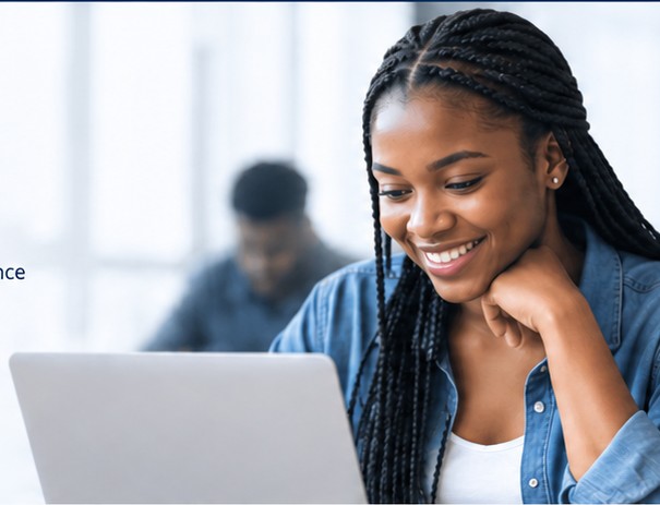 Student learning on a laptop